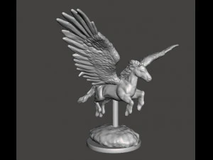 ЛЕТАЮЩИЙ ПЕГАС СО СЦЕНИЧЕСКИМИ БАЗОВЫМИ МИНИАТЮРНЫМИ МОДЕЛЬМИ ДЛЯ ФЭНТЕЗИ-ИГР DND И RPG 3D Принт Модель