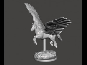 PEGASUS FLYING WITH SCENIC BASE MINIATURE MODEL FOR FANTASY GAMES DND AND RPG 3D Принт Модель