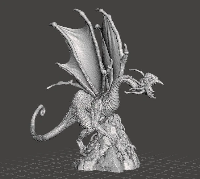 JABBERWOCK WITH SCENIC BASE MINIATURE MODEL FOR FANTASY GAMES DND RPG 3D Print Model .c4d .max .obj .3ds .fbx .stl .blend 
