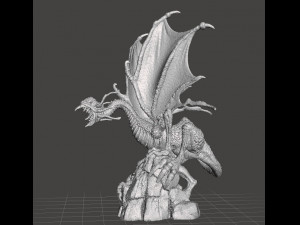 JABBERWOCK WITH SCENIC BASE MINIATURE MODEL FOR FANTASY GAMES DND RPG Model Cetak 3D