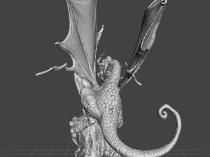 JABBERWOCK WITH SCENIC BASE MINIATURE MODEL FOR FANTASY GAMES DND RPG Model Cetak 3D