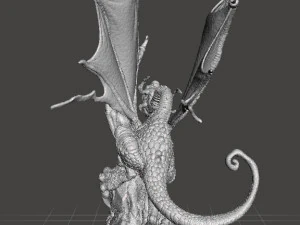 JABBERWOCK WITH SCENIC BASE MINIATURE MODEL FOR FANTASY GAMES DND RPG 3D Print Model