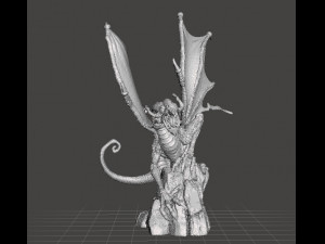 JABBERWOCK WITH SCENIC BASE MINIATURE MODEL FOR FANTASY GAMES DND RPG Model Cetak 3D