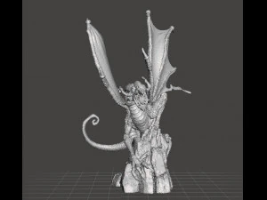 JABBERWOCK WITH SCENIC BASE MINIATURE MODEL FOR FANTASY GAMES DND RPG 3D Print Model