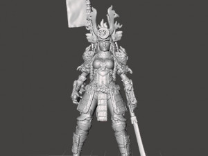 FEMALE SAMURAI WARLORD MINIATURE MODEL FOR FANTASY GAMES DND RPG Modello di stampa 3D