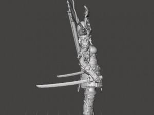 FEMALE SAMURAI WARLORD MINIATURE MODEL FOR FANTASY GAMES DND RPG 3Dプリントモデル