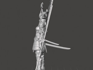 FEMALE SAMURAI WARLORD MINIATURE MODEL FOR FANTASY GAMES DND RPG 3Dプリントモデル