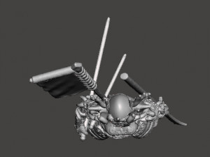 FEMALE SAMURAI WARLORD MINIATURE MODEL FOR FANTASY GAMES DND RPG 3Dプリントモデル