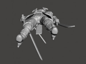 FEMALE SAMURAI WARLORD MINIATURE MODEL FOR FANTASY GAMES DND RPG 3Dプリントモデル