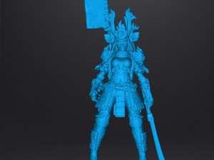 FEMALE SAMURAI WARLORD MINIATURE MODEL FOR FANTASY GAMES DND RPG 3Dプリントモデル