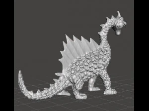 PLASTIC GREEN DRAGON VINTAGE 70s FIGURE MODEL TOY FANTASY DND AND RPG 3D Print Model