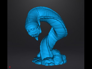 PURPLE WORM MINIATURE MODEL FOR FANTASY GAMES DnD AND RPG 3Dプリントモデル
