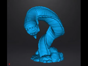PURPLE WORM MINIATURE MODEL FOR FANTASY GAMES DnD AND RPG 3D Print Model