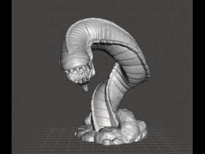 PURPLE WORM MINIATURE MODEL FOR FANTASY GAMES DnD AND RPG 3D 프린트 모델