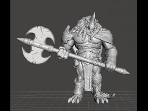 DRAGONBORN BARBARIAN CHAMPION MINIATURE MODEL FOR FANTASY GAMES DND RPG 3D Принт Модель