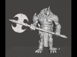 DRAGONBORN BARBARIAN CHAMPION МИНИАТЮРНАЯ МОДЕЛЬ ДЛЯ ФЭНТЕЗИ-ИГР DND RPG 3D Принт Модель