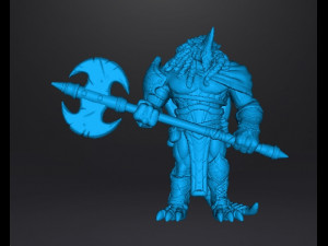 DRAGONBORN BARBARIAN CHAMPION MINIATURE MODEL FOR FANTASY GAMES DND RPG 3D Print Model