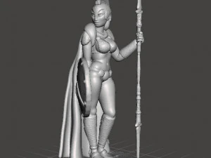 MODELLO IN MINIATURA DI LANCIA E SCUDO FEMMINILE SPARTAN WARRIOR PER GIOCHI DnD RPG Modello di stampa 3D