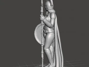 MODELLO IN MINIATURA DI LANCIA E SCUDO FEMMINILE SPARTAN WARRIOR PER GIOCHI DnD RPG Modello di stampa 3D