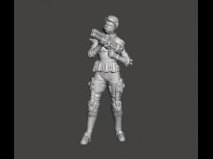 CYBERPUNK FEMALE REBEL MILITIA MINIATURE MODEL FOR SCIFI GAMES DND RPG 3Dプリントモデル
