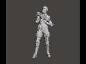 SCIFI OYUNLARI DND RPG İ&Ccedil;İN CYBERPUNK KADIN ASİ MİLİS MİNYAT&Uuml;R MODELİ 3D Baskı Modeli