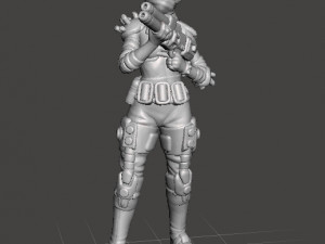 CYBERPUNK FEMALE REBEL MILITIA MINIATURE MODEL FOR SCIFI GAMES DND RPG 3Dプリントモデル