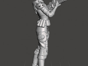 CYBERPUNK FEMALE REBEL MILITIA MINIATURE MODEL FOR SCIFI GAMES DND RPG 3Dプリントモデル