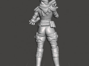 CYBERPUNK FEMALE REBEL MILITIA MINIATURE MODEL FOR SCIFI GAMES DND RPG 3Dプリントモデル