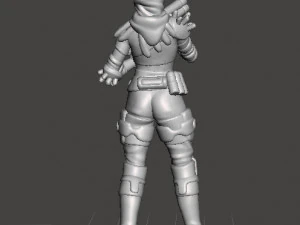 CYBERPUNK FEMALE REBEL MILITIA MINIATURE MODEL FOR SCIFI GAMES DND RPG 3D Print Model