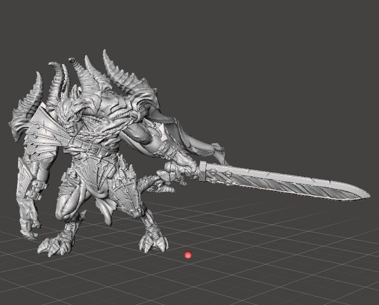 DEMON PRINCE MINIATURE FIGURE FOR FANTASY OR SCIFI GAMES DND RPG 3D Print Model .c4d .max .obj .3ds .fbx .stl .blend 