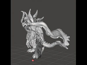 DEMON PRINCE MINIATURE FIGURE FOR FANTASY OR SCIFI GAMES DND RPG 3D Print Model