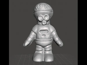 CERVEAU MONOCHROMATIQUE ALIEN VINTAGE FIGURE MOD&Egrave;LE JOUET MARTIEN ANN&Eacute;ES 70 Modèles 3D en vedette