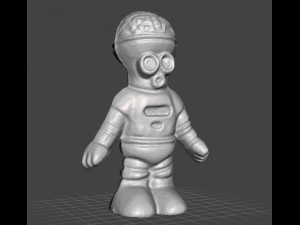 MONOCHROMATIC BRAIN ALIEN VINTAGE FIGURE MODEL TOY MARTIAN 70s 3D Baskı Modeli