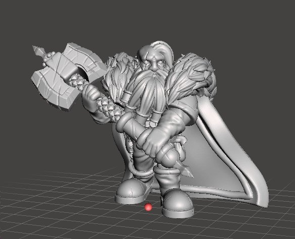 DWARF CHIEFTAIN MINIATURE MODEL FOR FANTASY GAMES DND RPG 3D Print Model .c4d .max .obj .3ds .fbx .stl .blend 