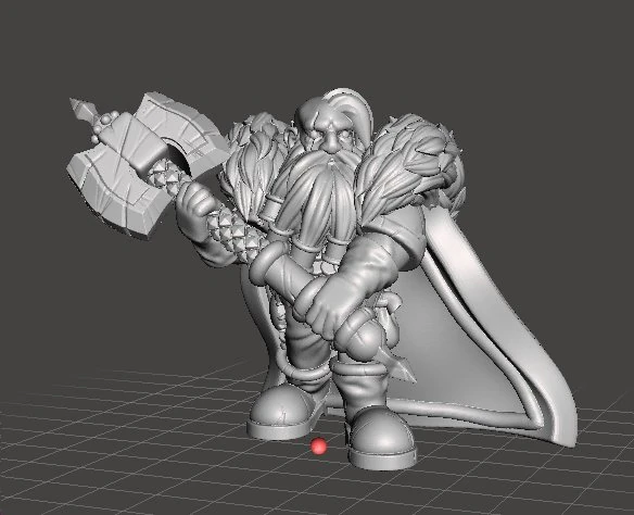 DWARF CHIEFTAIN MINIATURE MODEL FOR FANTASY GAMES DND RPG 3D Print Model .c4d .max .obj .3ds .fbx .stl .blend 