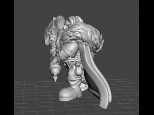 DWARF CHIEFTAIN MINIATURE MODEL FOR FANTASY GAMES DND RPG 3D Print Model