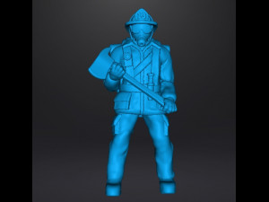 FIREMAN WITH AXE MINIATURE MODEL FIGURE FOR GAMES DND RPG 3Dプリントモデル