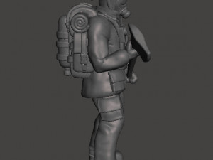 FIREMAN WITH AXE MINIATURE MODEL FIGURE FOR GAMES DND RPG 3D Print Model