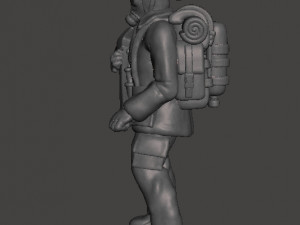 FIREMAN WITH AXE MINIATURE MODEL FIGURE FOR GAMES DND RPG 3D Print Model