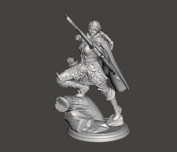 FEMALE RANGER MINIATURE MODEL FOR FANTASY GAMES DND RPG 3D Print Model .c4d .max .obj .3ds .fbx .stl .blend 