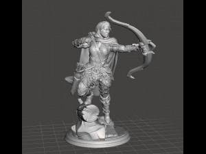 FEMALE RANGER MINIATURE MODEL FOR FANTASY GAMES DND RPG Modelo de impresión 3D