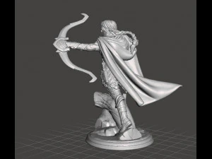 FEMALE RANGER MINIATURE MODEL FOR FANTASY GAMES DND RPG 3D Print Model