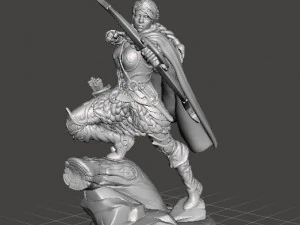 FEMALE RANGER MINIATURE MODEL FOR FANTASY GAMES DND RPG 3D Print Model