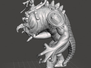 FELUCIAN RANCOR WITH RIDER LEGION MINIATURE MODELS SET FOR SCIFI OR FANTASY GAMES DND RPG 3D 프린트 모델