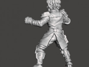 CYBORG HEROINE FIGHTER MINIATURE FIGURE FOR SCIFI GAMES RPG DND 3D 打印模型