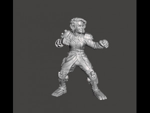 CYBORG HEROINE FIGHTER MINIATURE FIGURE FOR SCIFI GAMES RPG DND Modelo de impresión 3D