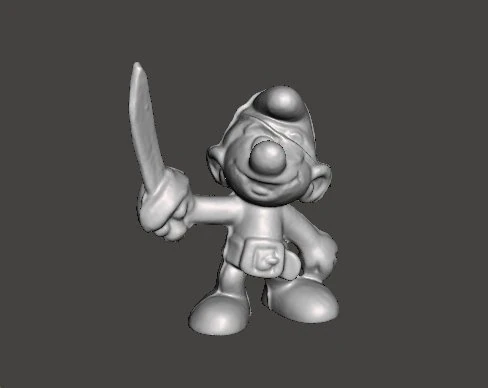 SMURF PIRATE 1980 PVC PLASTIC FIGURE MINIATURE TOY 3D Print Model .c4d .max .obj .3ds .fbx .stl .blend