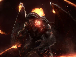 МИНИАТЮРНАЯ МОДЕЛЬ ПЛАМЯНОГО ДЕМОНА ДЛЯ ФЭНТЕЗИ-ИГР DND RPG 3D Принт Модель