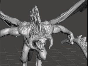 FLAME DEMON MINIATURE MODEL FOR FANTASY GAMES DND RPG 3D Print Model