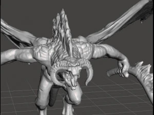 FLAME DEMON MINIATURE MODEL FOR FANTASY GAMES DND RPG 3D Print Model